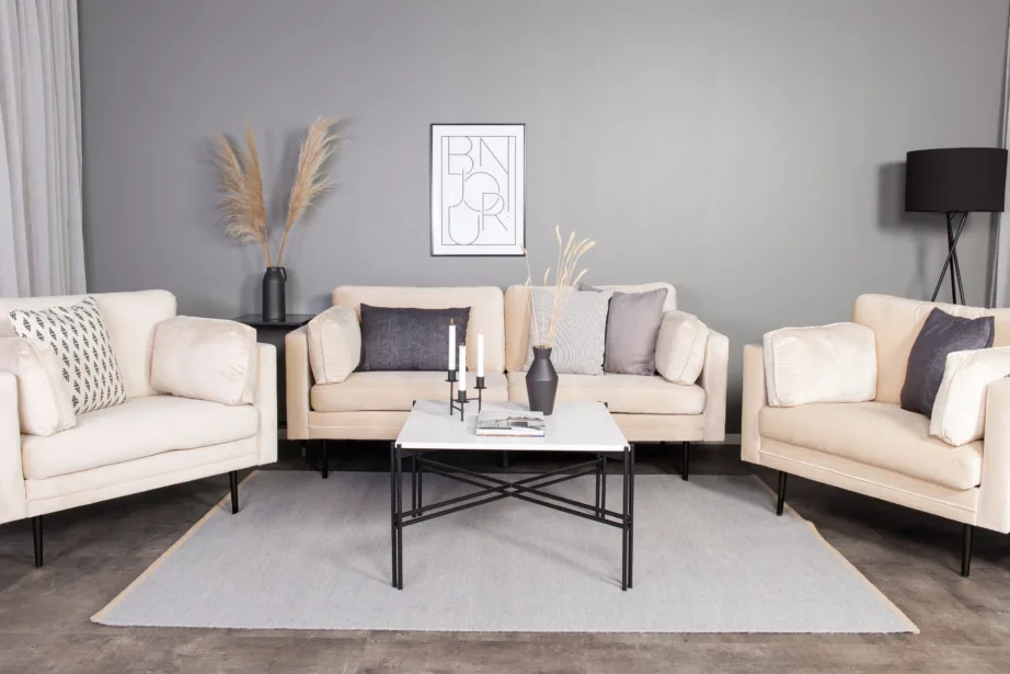 Beež sametist 3-kohaline diivan Boom (kõrged käetoed, mustad metalljalad), GR19265 – 6