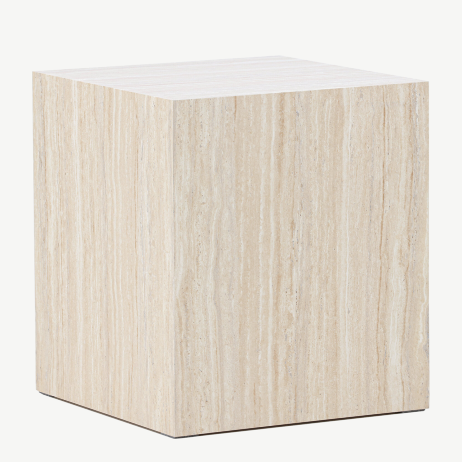 Beež travertiini imitatsiooniga diivanilaud York 45x40x40 cm, 62054-112 – 4