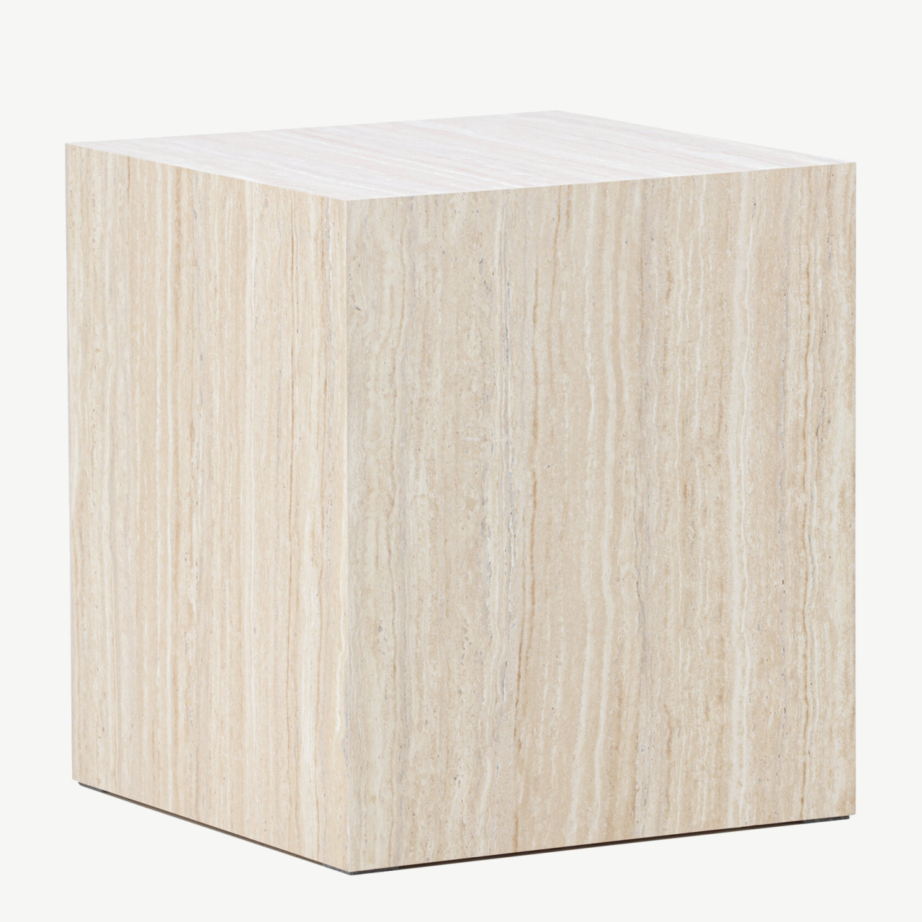 Beež travertiini imitatsiooniga diivanilaud York 45x40x40 cm, 62054-112 – 6