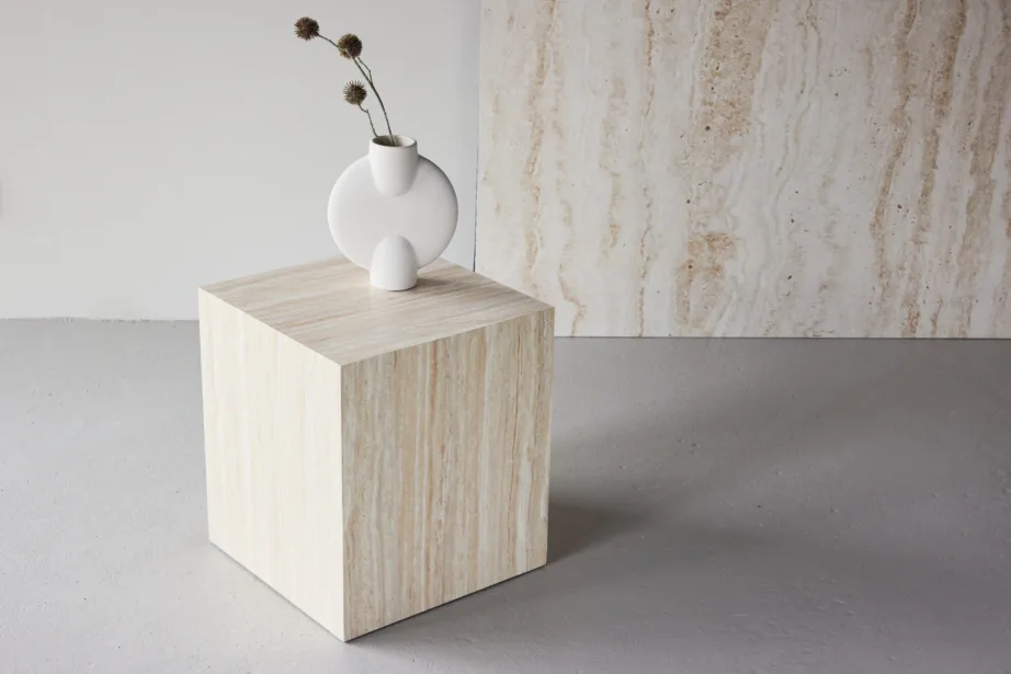 Beež travertiini imitatsiooniga diivanilaud York 45x40x40 cm, 62054-112 – 10