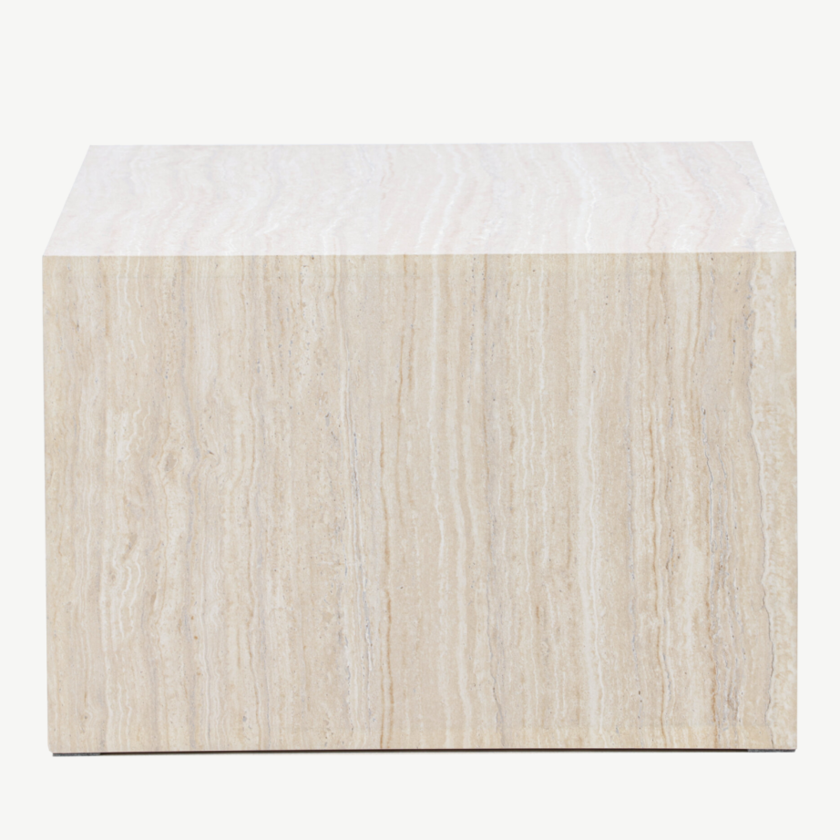 Beež travertiini mustriga diivanilaud York (MDF, 80×60 cm), 62056-112 – 2