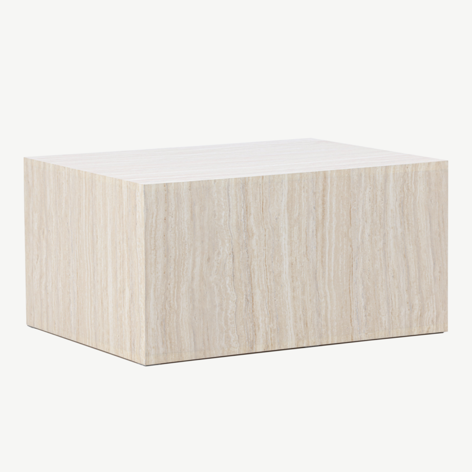 Beež travertiini mustriga diivanilaud York (MDF, 80×60 cm), 62056-112 – 4