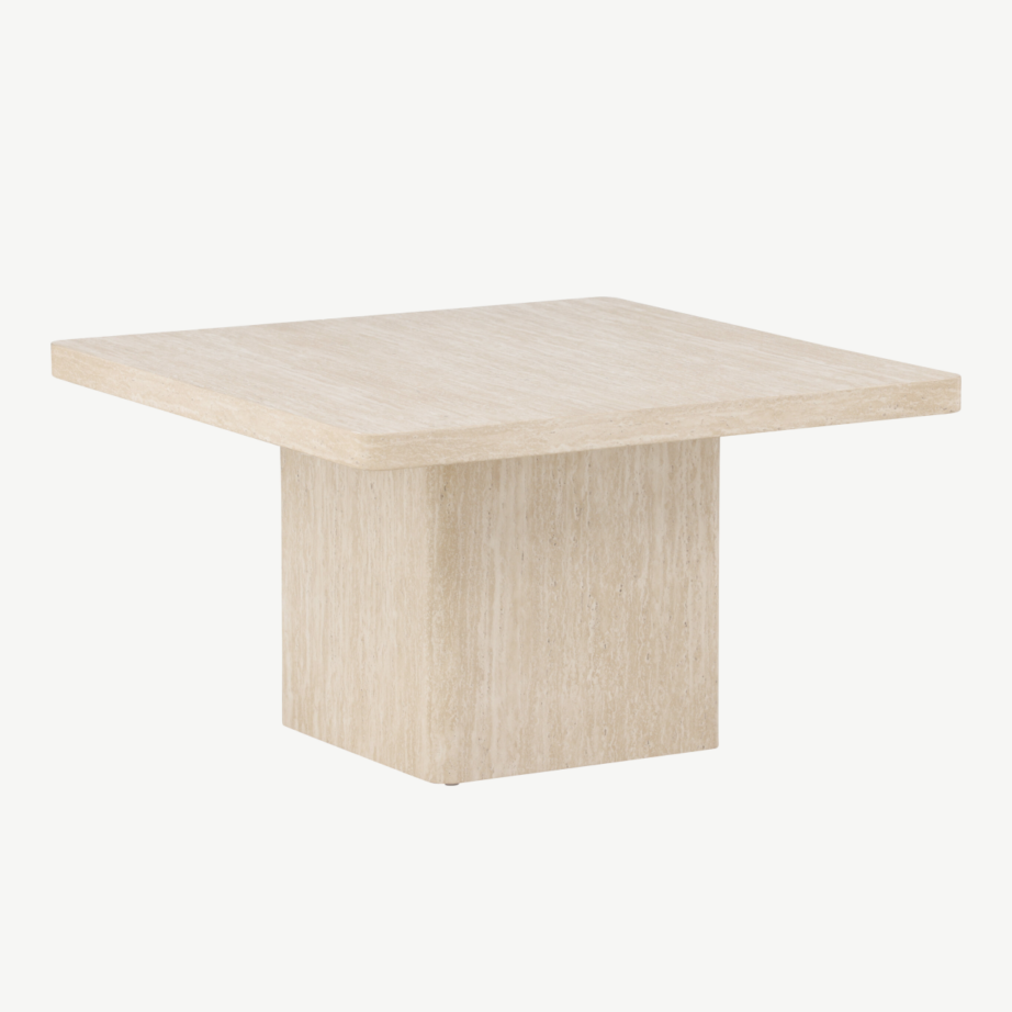 Beež travertiinimustriline MDF diivanilaud Qvart, 80×80 cm, 62060-999 – 4