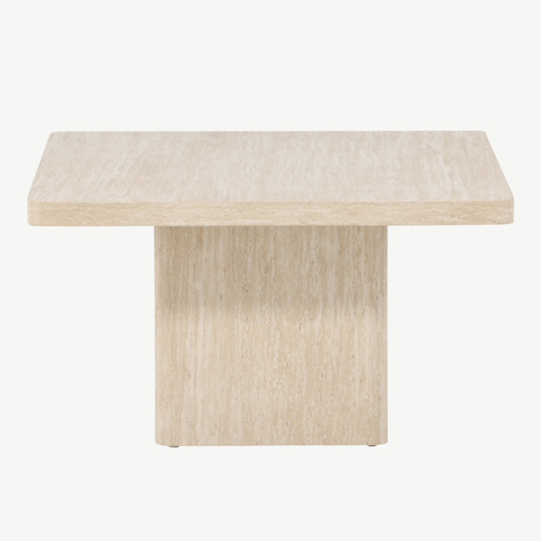 Beež travertiinimustriline MDF diivanilaud Qvart, 80x80 cm - 62060-999