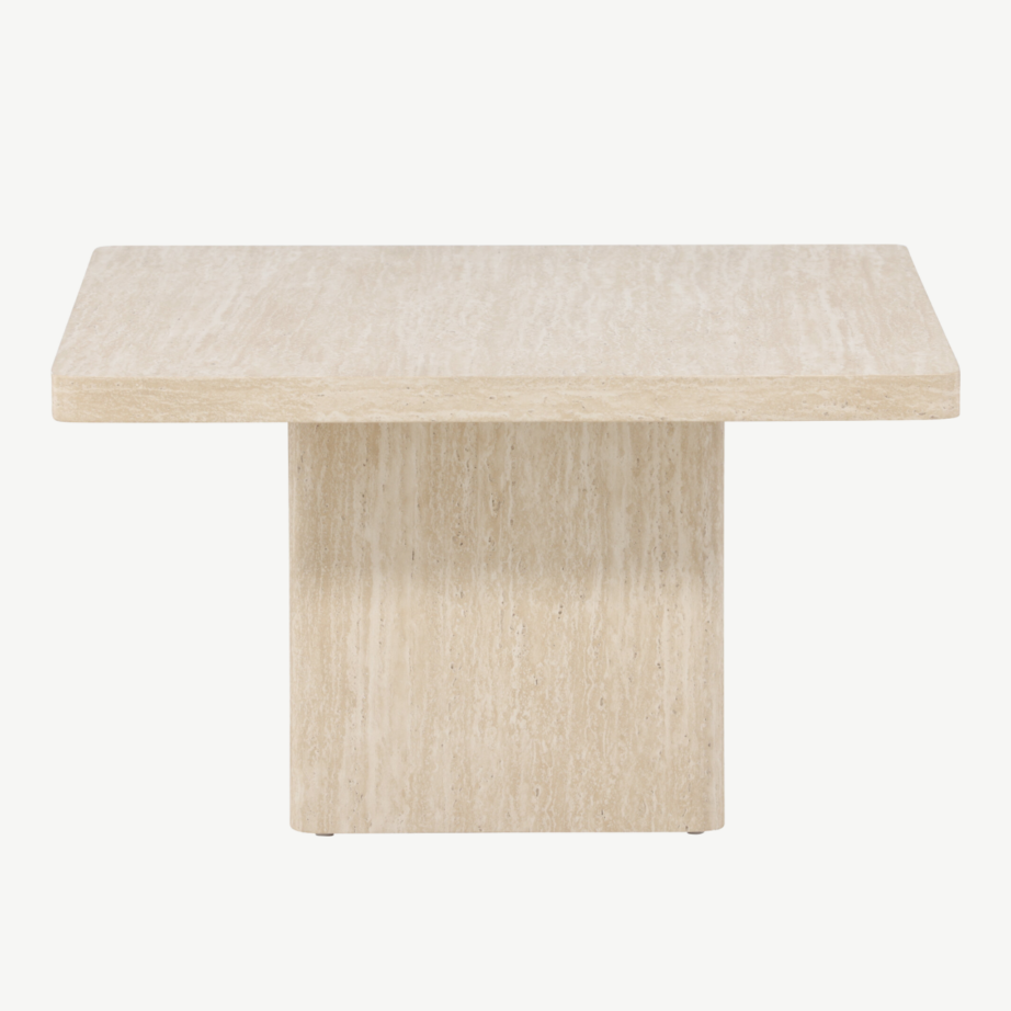 Beež travertiinimustriline MDF diivanilaud Qvart, 80×80 cm, 62060-999 – 5