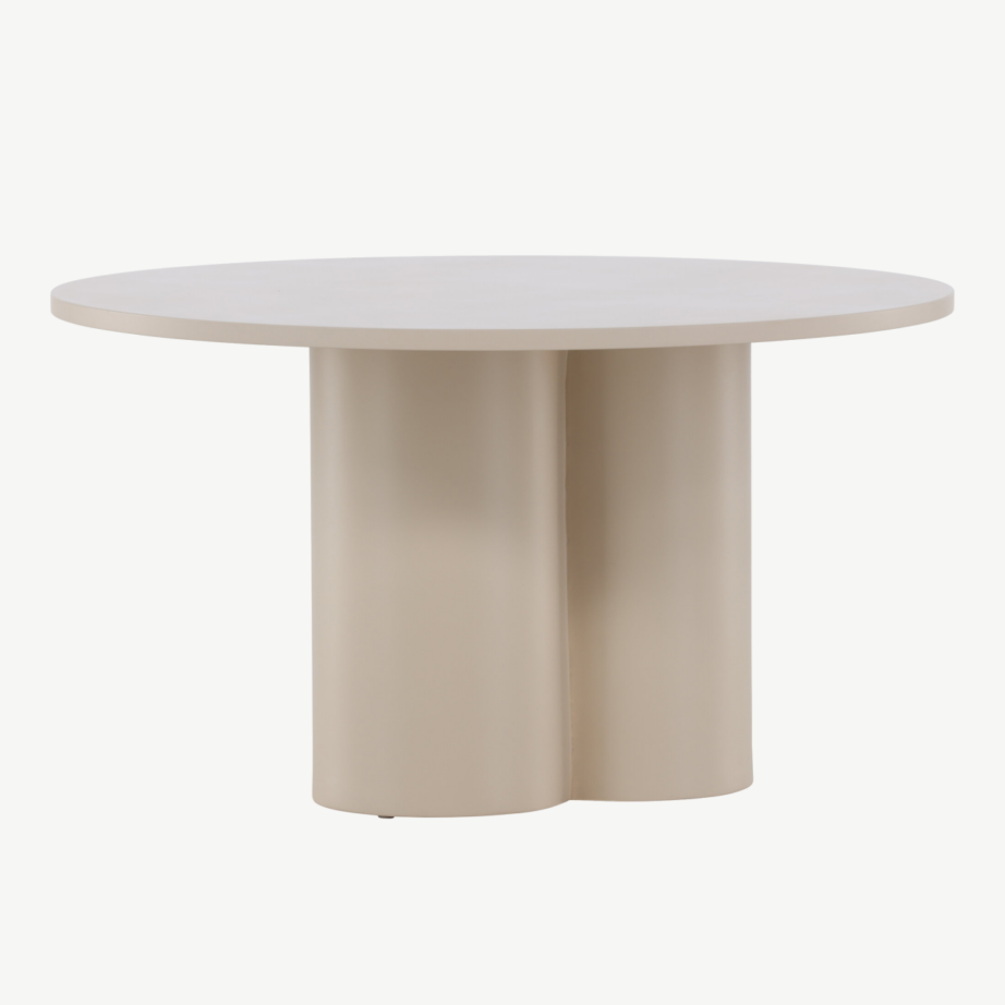 Beež ümmargune MDF diivanilaud Olivia kollektsioonist, ø80 cm, 62051-112 – 2