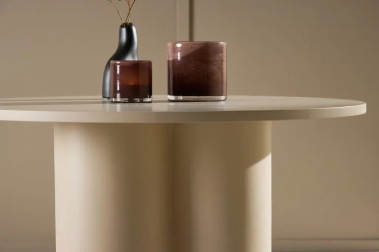 Beež ümmargune MDF diivanilaud Olivia kollektsioonist, ø80 cm - 62051-112