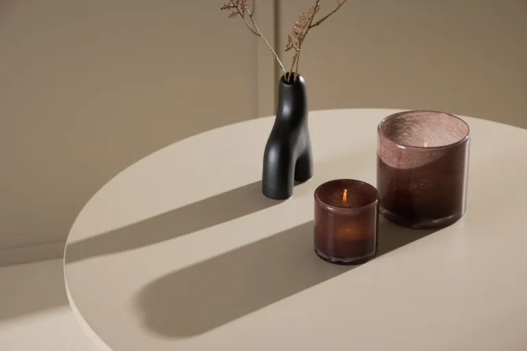 Beež ümmargune MDF diivanilaud Olivia kollektsioonist, ø80 cm - 62051-112