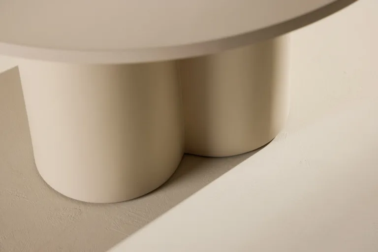 Beež ümmargune MDF diivanilaud Olivia kollektsioonist, ø80 cm - 62051-112