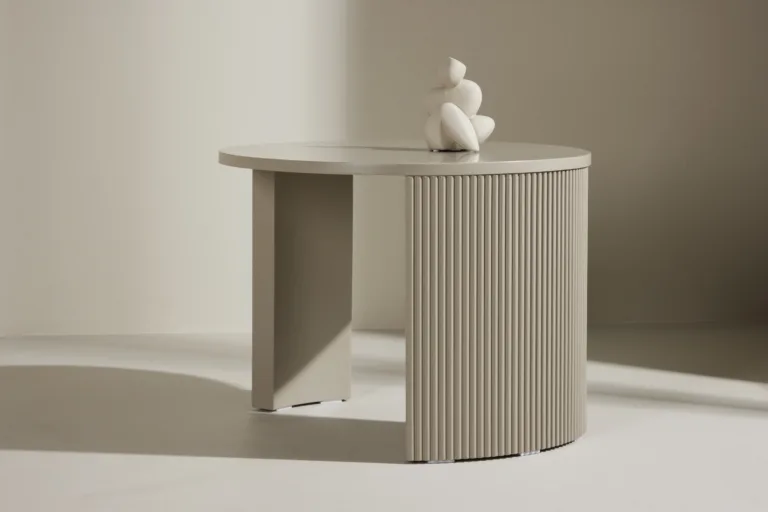 Beež ümmargune diivanilaud Bristol (MDF, ø60x45 cm) - 62056-102