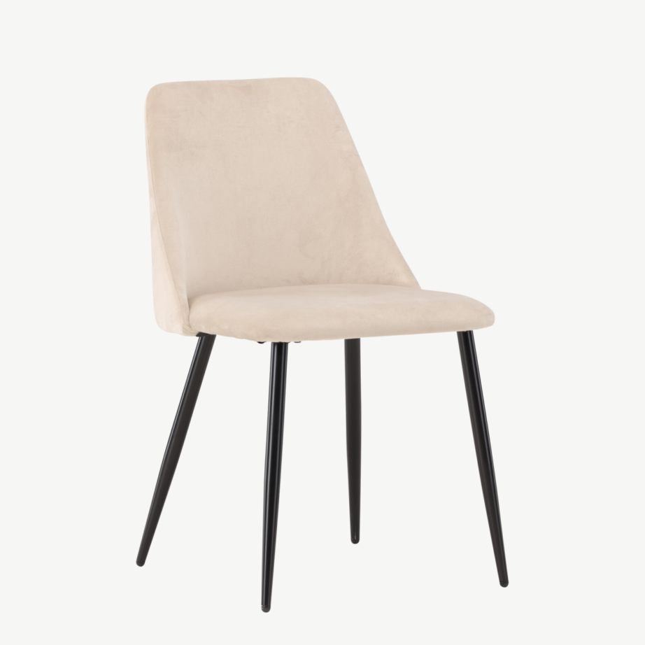 Beež velvetist söögitool mustade terasjalgadega Night, 2 tk komplektis, 61930-102 – 4