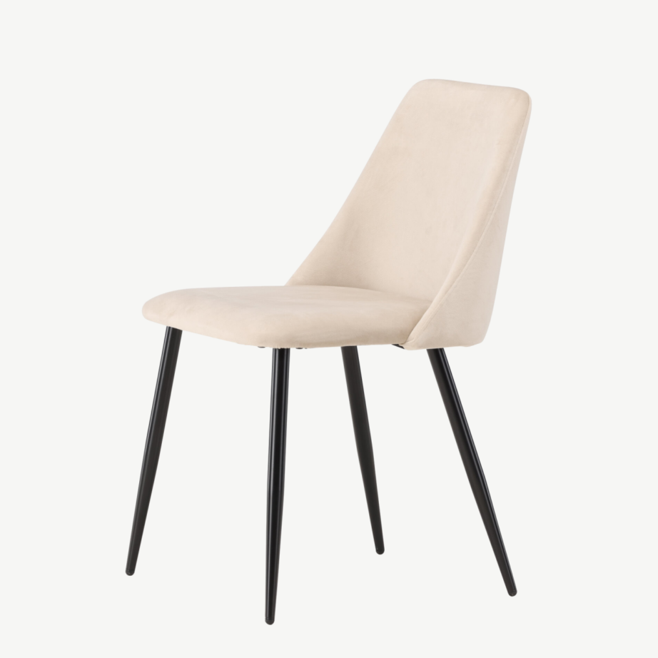 Beež velvetist söögitool mustade terasjalgadega Night, 2 tk komplektis, 61930-102 – 6