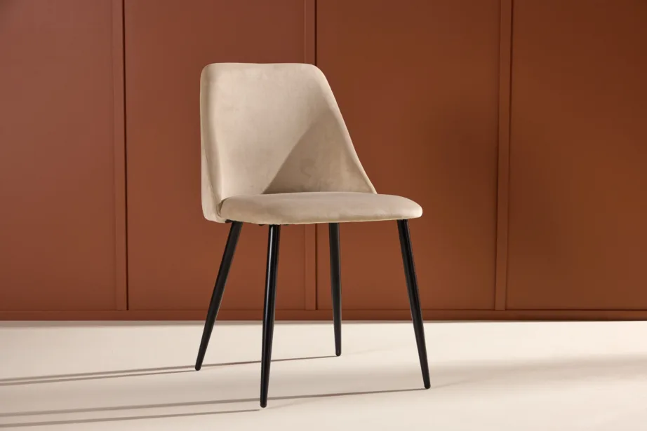 Beež velvetist söögitool mustade terasjalgadega Night, 2 tk komplektis, 61930-102 – 8