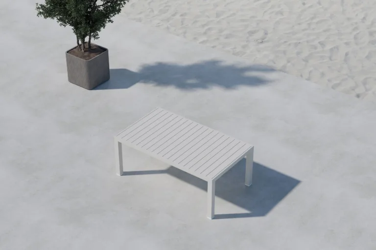 Beežist alumiiniumist diivanilaud spraystone-pealispinnaga Copacabana, 120x70 cm - 2113-222