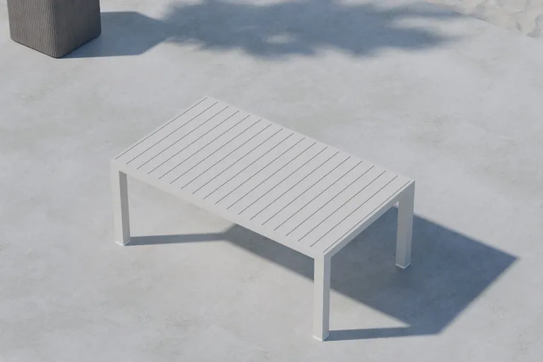 Beežist alumiiniumist diivanilaud spraystone-pealispinnaga Copacabana, 120x70 cm - 2113-222