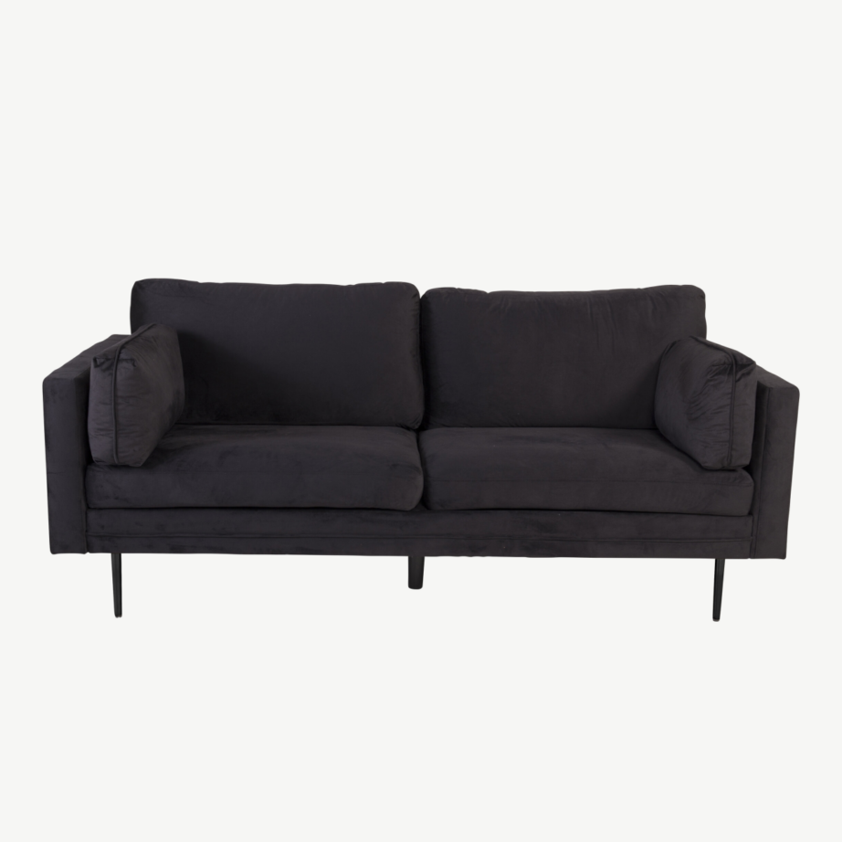 Boom sarja 3-kohaline must sametdiivan metalljalgadel, GR19263 – 2