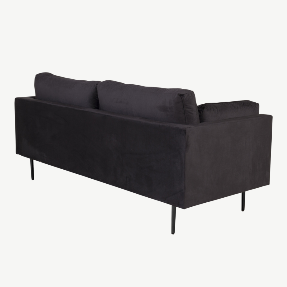 Boom sarja 3-kohaline must sametdiivan metalljalgadel, GR19263 – 3