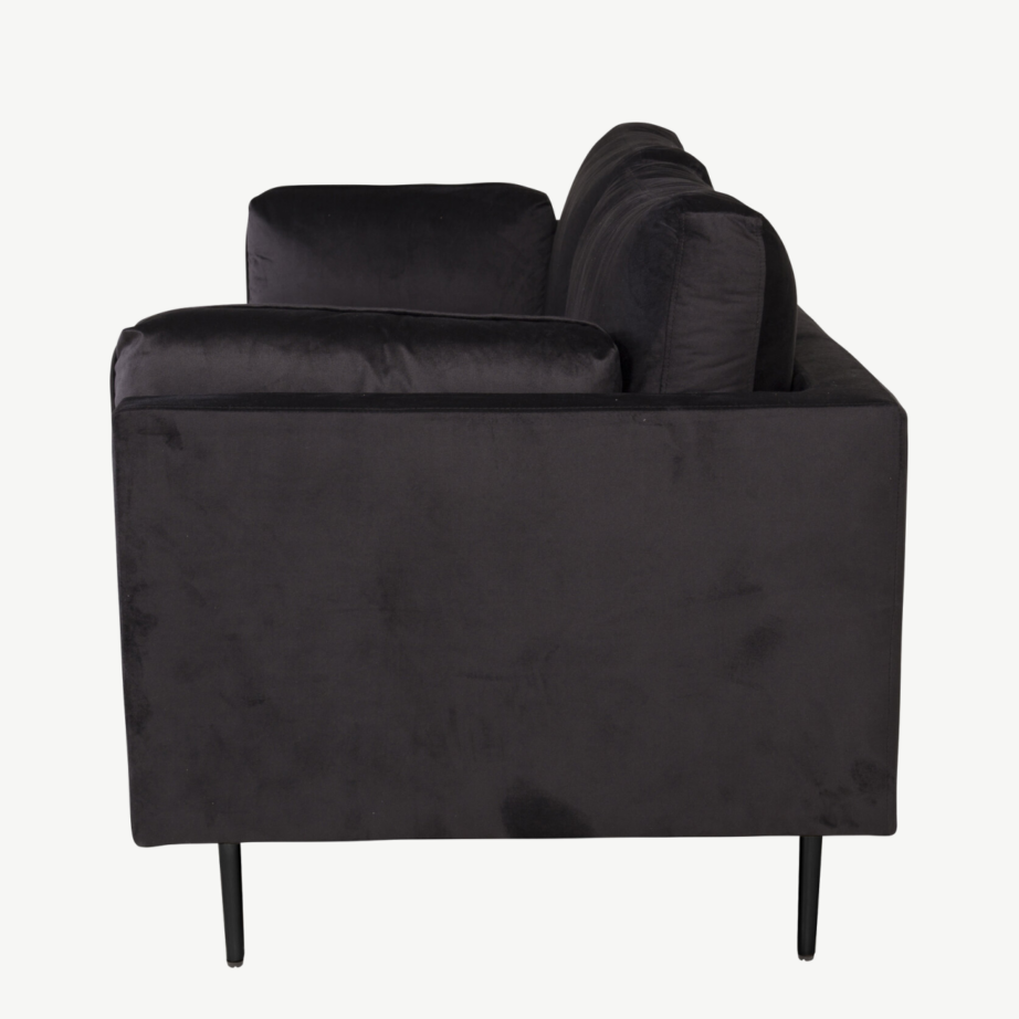 Boom sarja 3-kohaline must sametdiivan metalljalgadel, GR19263 – 5