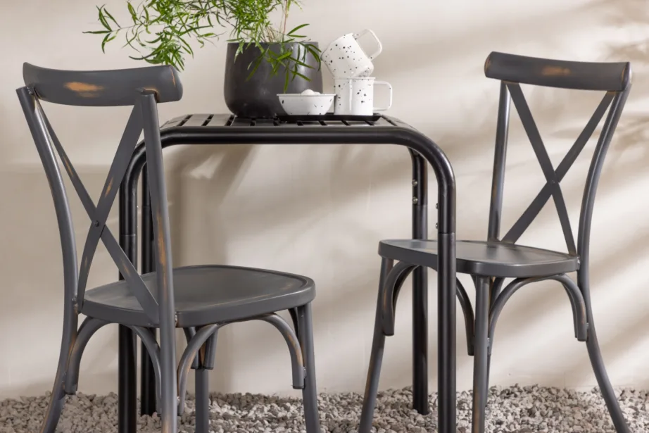 Borneo alumiiniumist aiakomplekt must laud ja tumehall tool, GR23310 – 9