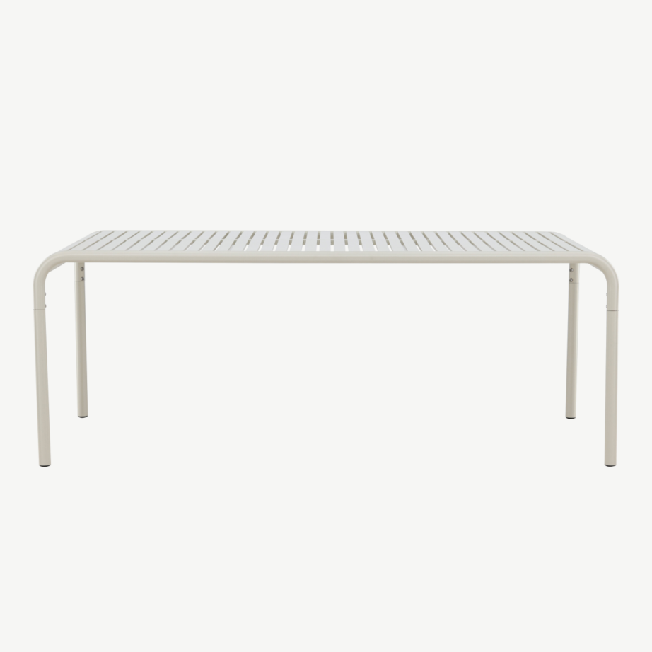 Borneo ristkülikukujuline õuelaud, alumiinium, beež, 200 × 100 cm, 6050-222 – 4