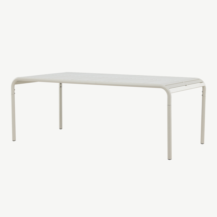 Borneo ristkülikukujuline õuelaud, alumiinium, beež, 200 × 100 cm, 6050-222 – 5