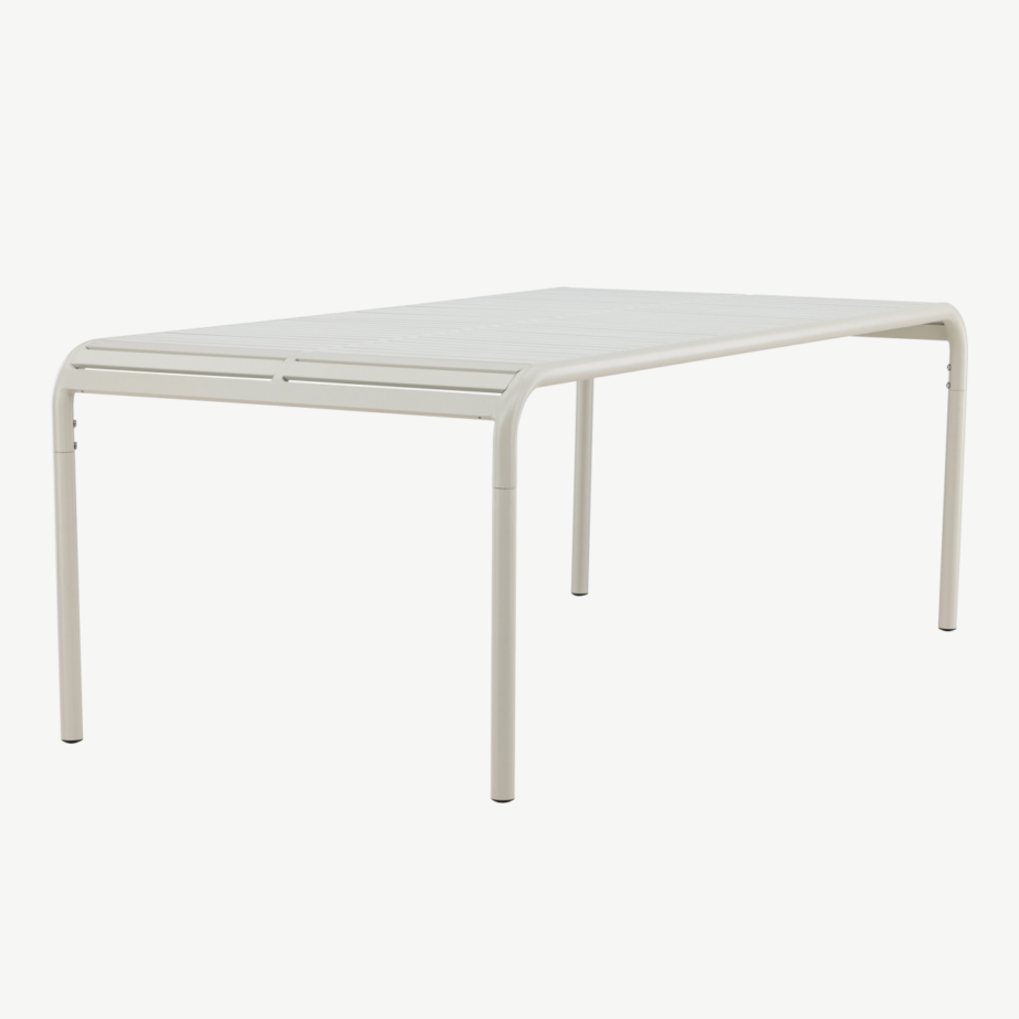 Borneo ristkülikukujuline õuelaud, alumiinium, beež, 200 × 100 cm, 6050-222 – 8