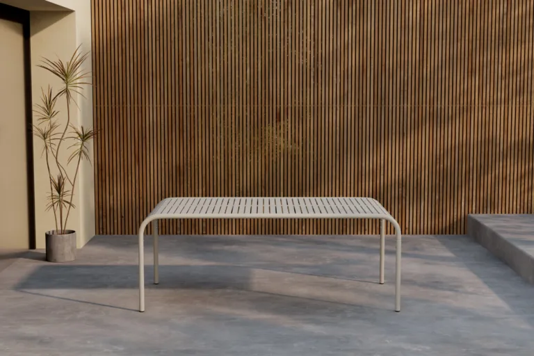 Borneo ristkülikukujuline õuelaud, alumiinium, beež, 200 × 100 cm - 6050-222