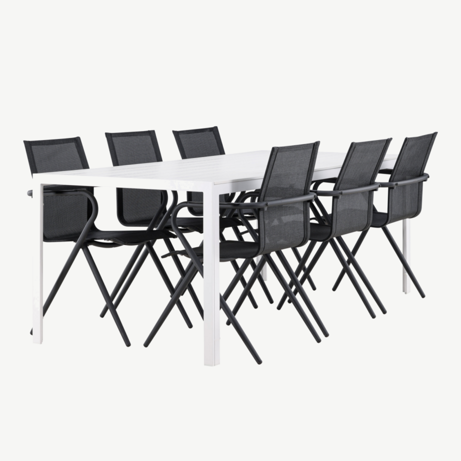 Break aiakomplekt: valge alu laud ja 6 musta Alina tooli, GR24300 – 3