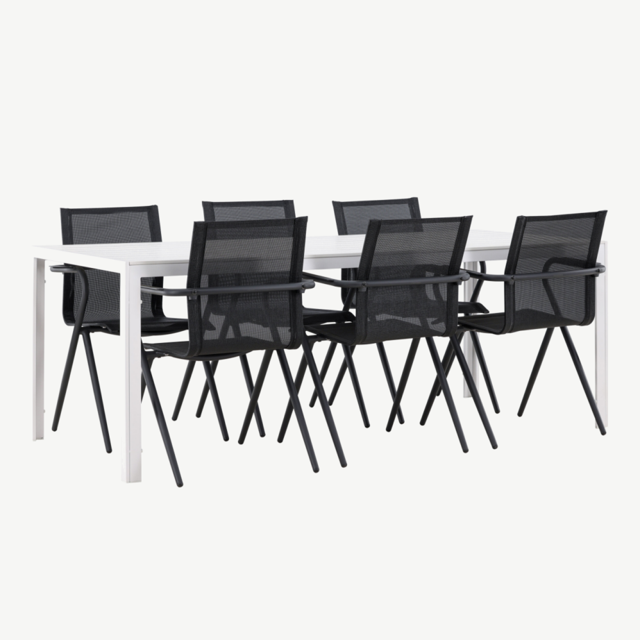 Break aiakomplekt: valge alu laud ja 6 musta Alina tooli, GR24300 – 4