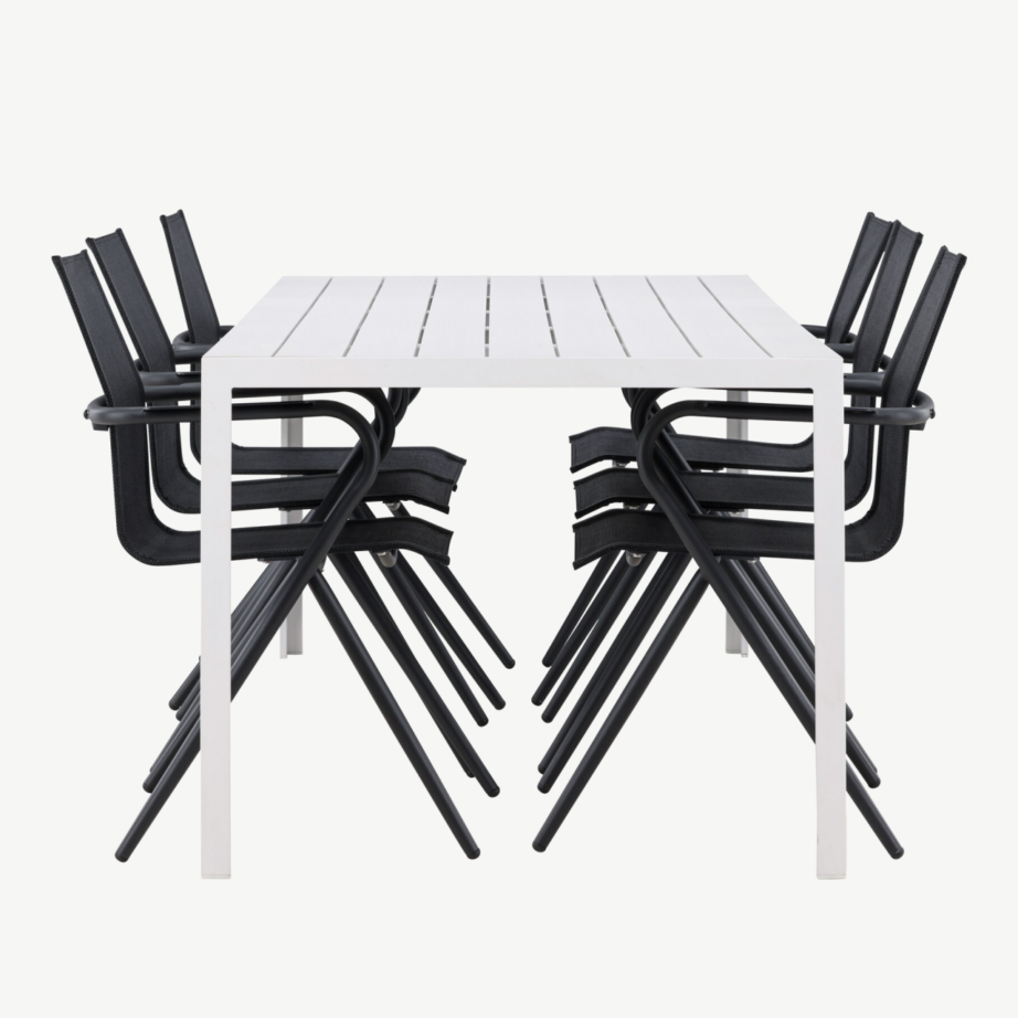 Break aiakomplekt: valge alu laud ja 6 musta Alina tooli, GR24300 – 7