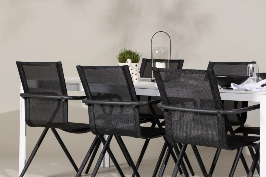 Break aiakomplekt: valge alu laud ja 6 musta Alina tooli, GR24300 – 9