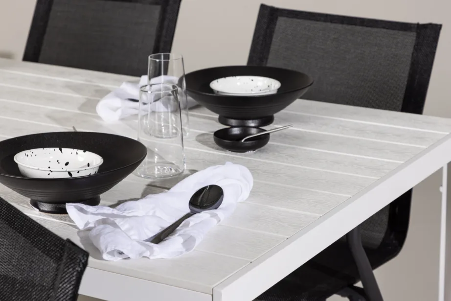 Break aiakomplekt: valge alu laud ja 6 musta Alina tooli, GR24300 – 11