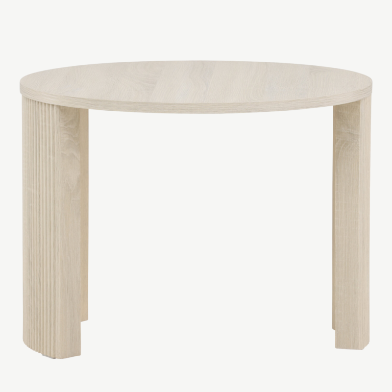 Bristoli ümmargune diivanilaud (MDF, valge peits, Ø60×45 cm) - 62056-130