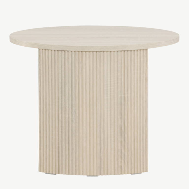 Bristoli ümmargune diivanilaud (MDF, valge peits, Ø60×45 cm) - 62056-130