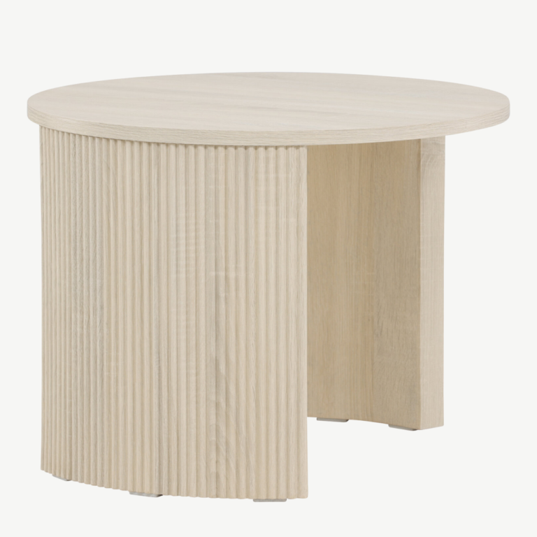 Bristoli ümmargune diivanilaud (MDF, valge peits, Ø60×45 cm) - 62056-130