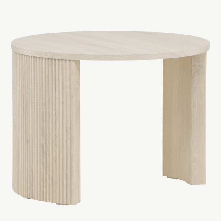 Bristoli ümmargune diivanilaud (MDF, valge peits, Ø60×45 cm) - 62056-130