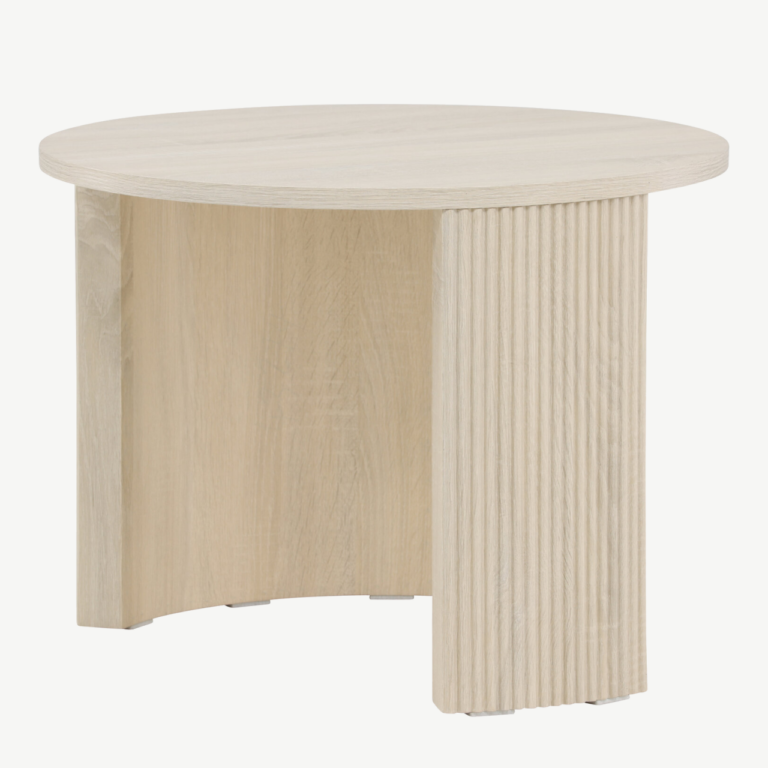 Bristoli ümmargune diivanilaud (MDF, valge peits, Ø60×45 cm) - 62056-130