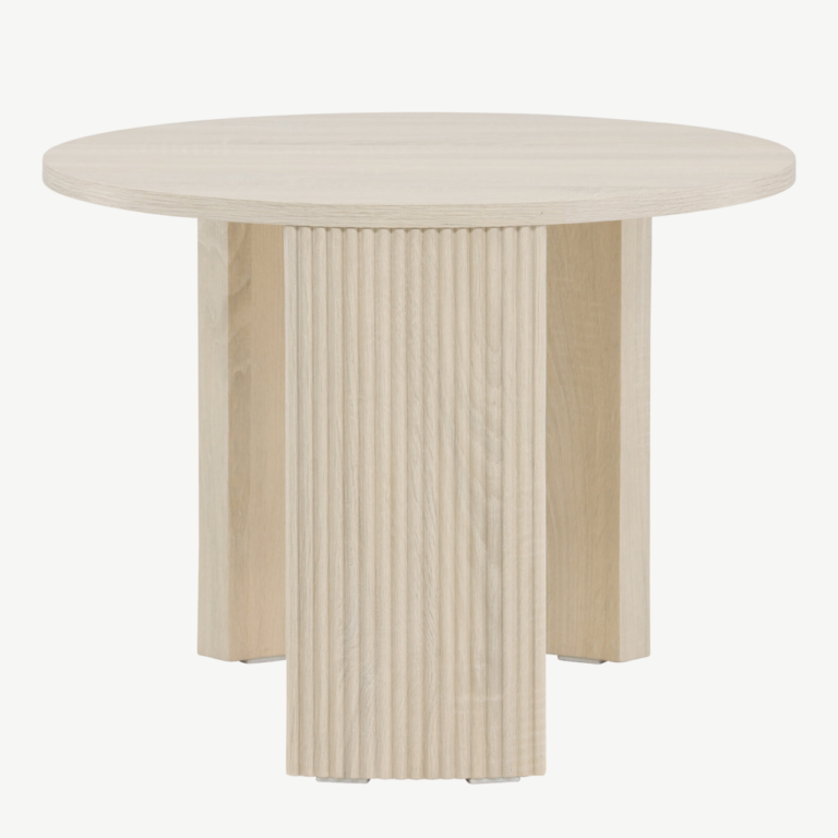 Bristoli ümmargune diivanilaud (MDF, valge peits, Ø60×45 cm) - 62056-130