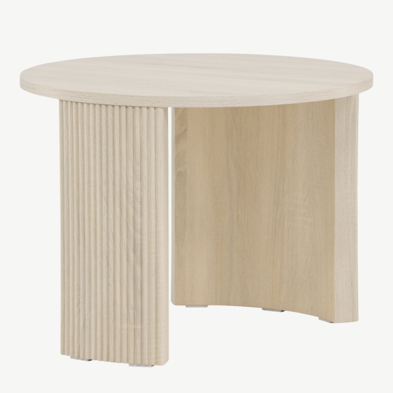 Bristoli ümmargune diivanilaud (MDF, valge peits, Ø60×45 cm) - 62056-130