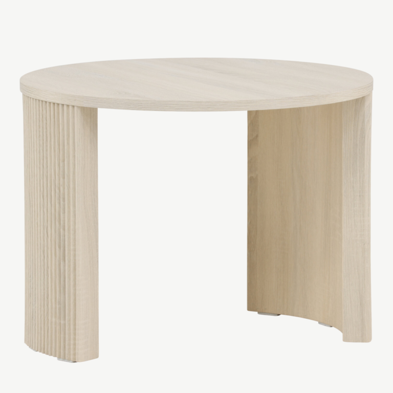Bristoli ümmargune diivanilaud (MDF, valge peits, Ø60×45 cm) - 62056-130