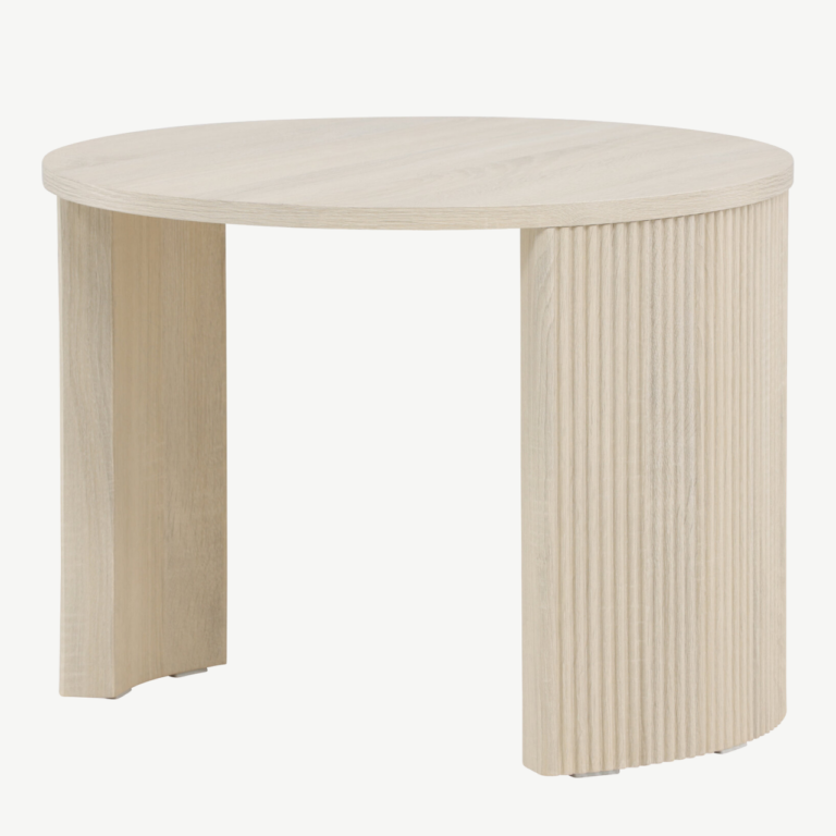 Bristoli ümmargune diivanilaud (MDF, valge peits, Ø60×45 cm) - 62056-130