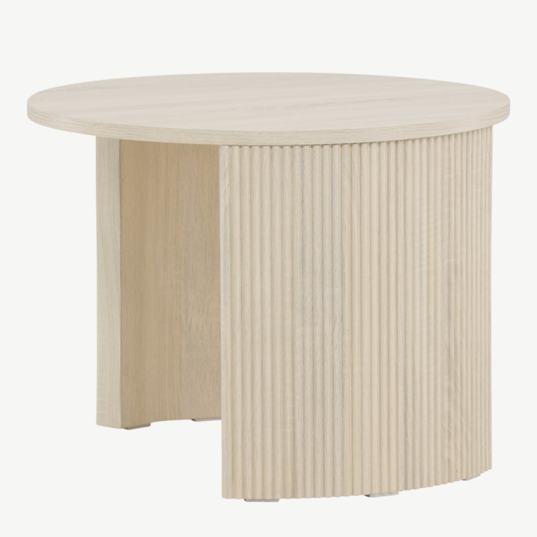 Bristoli ümmargune diivanilaud (MDF, valge peits, Ø60×45 cm) - 62056-130