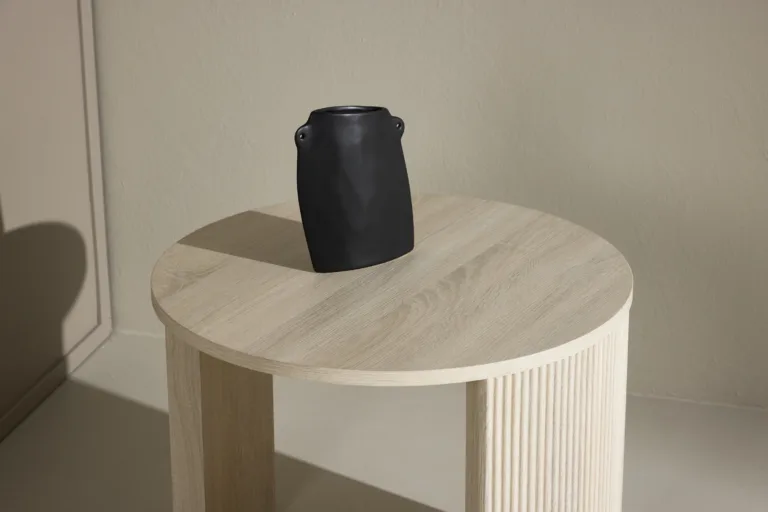 Bristoli ümmargune diivanilaud (MDF, valge peits, Ø60×45 cm) - 62056-130