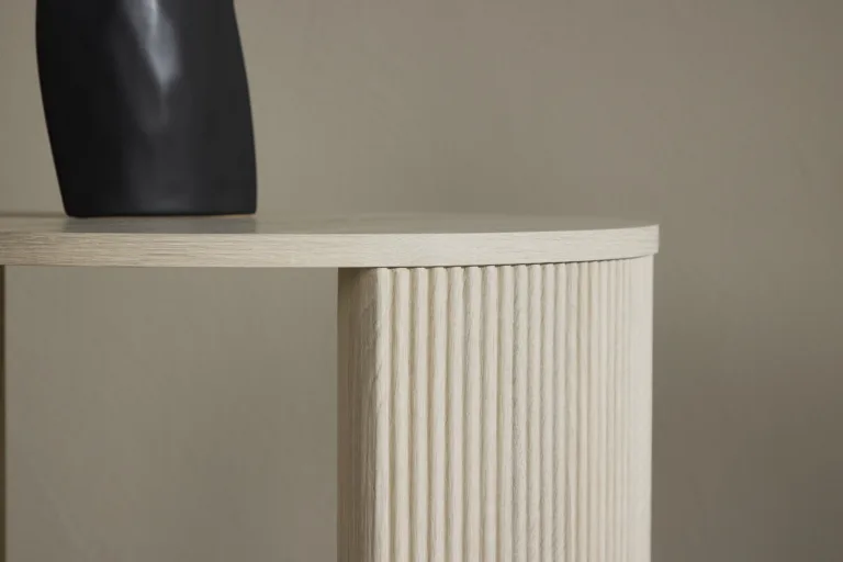 Bristoli ümmargune diivanilaud (MDF, valge peits, Ø60×45 cm) - 62056-130