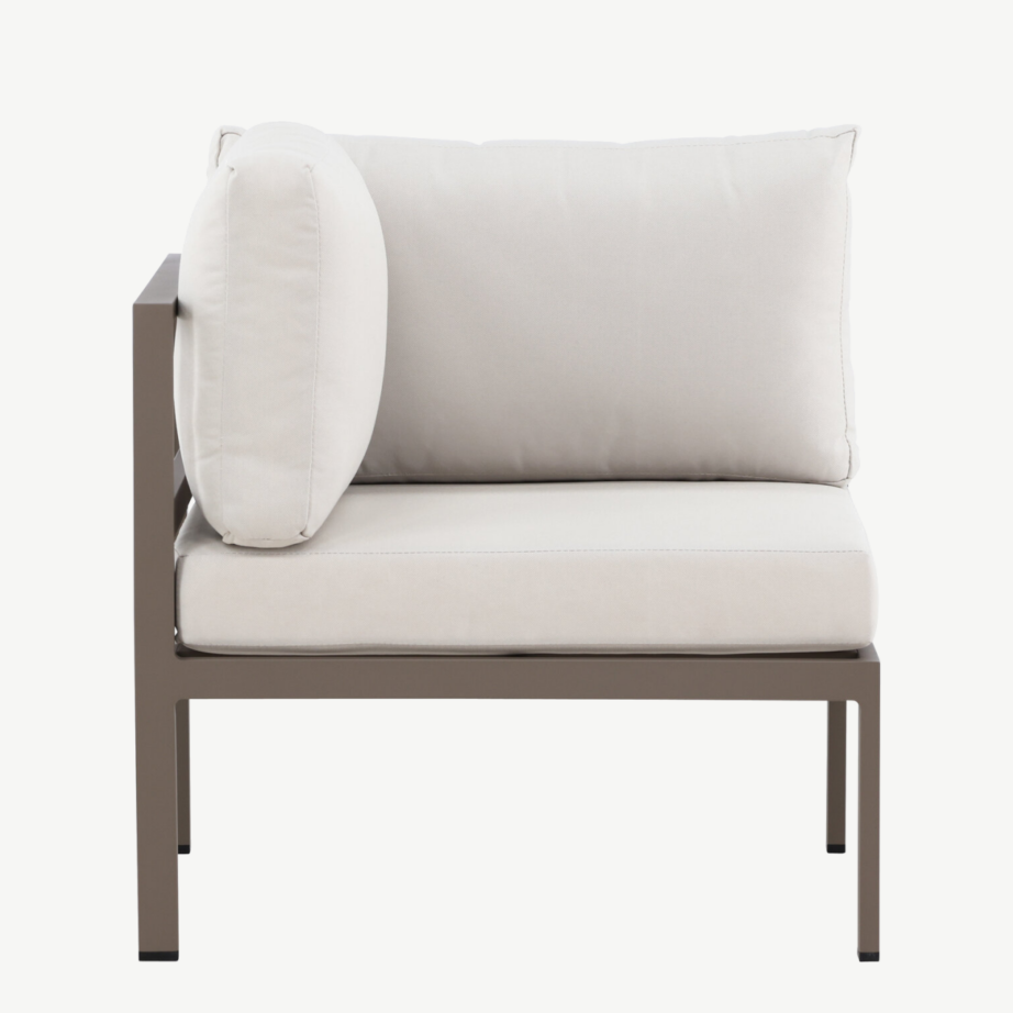 Copacabana nurgamoodul välimööblile (alumiinium, pruun raam, beež olefiinkangas, 65 × 74 × 74 cm), 9383-555 – 4