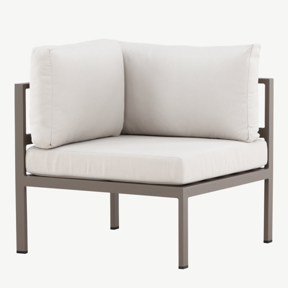 Copacabana nurgamoodul välimööblile (alumiinium, pruun raam, beež olefiinkangas, 65 × 74 × 74 cm), 9383-555 – 5