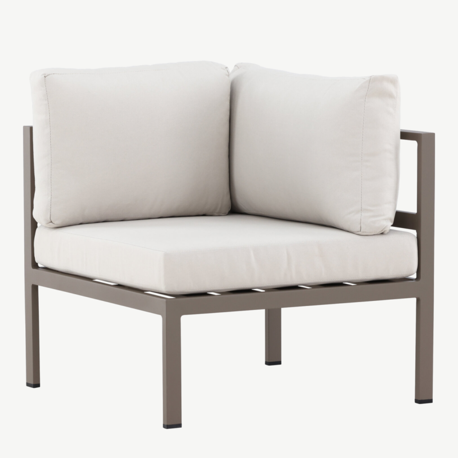 Copacabana nurgamoodul välimööblile (alumiinium, pruun raam, beež olefiinkangas, 65 × 74 × 74 cm), 9383-555 – 6