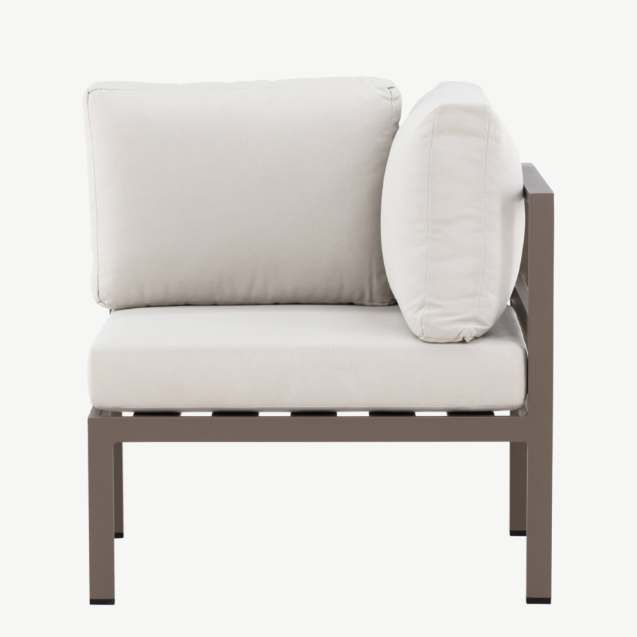 Copacabana nurgamoodul välimööblile (alumiinium, pruun raam, beež olefiinkangas, 65 × 74 × 74 cm), 9383-555 – 7