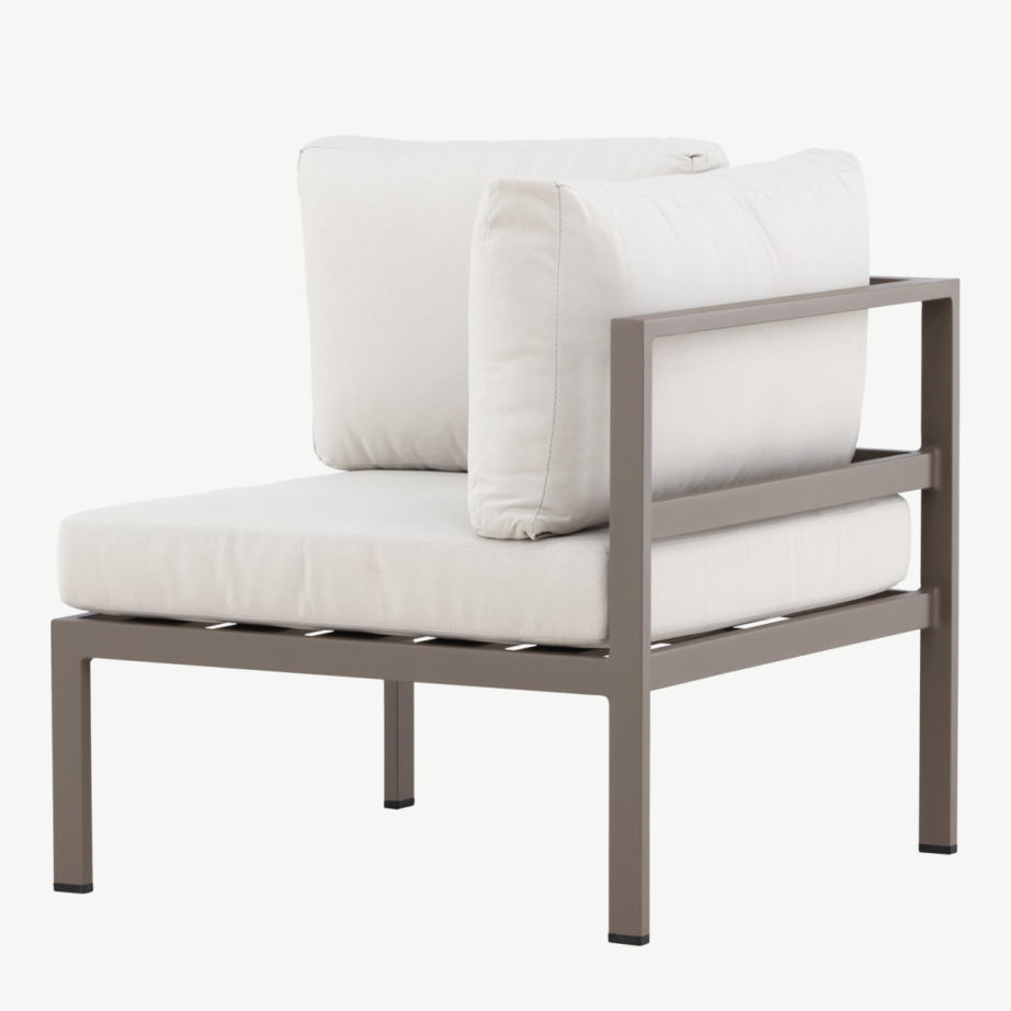 Copacabana nurgamoodul välimööblile (alumiinium, pruun raam, beež olefiinkangas, 65 × 74 × 74 cm), 9383-555 – 8