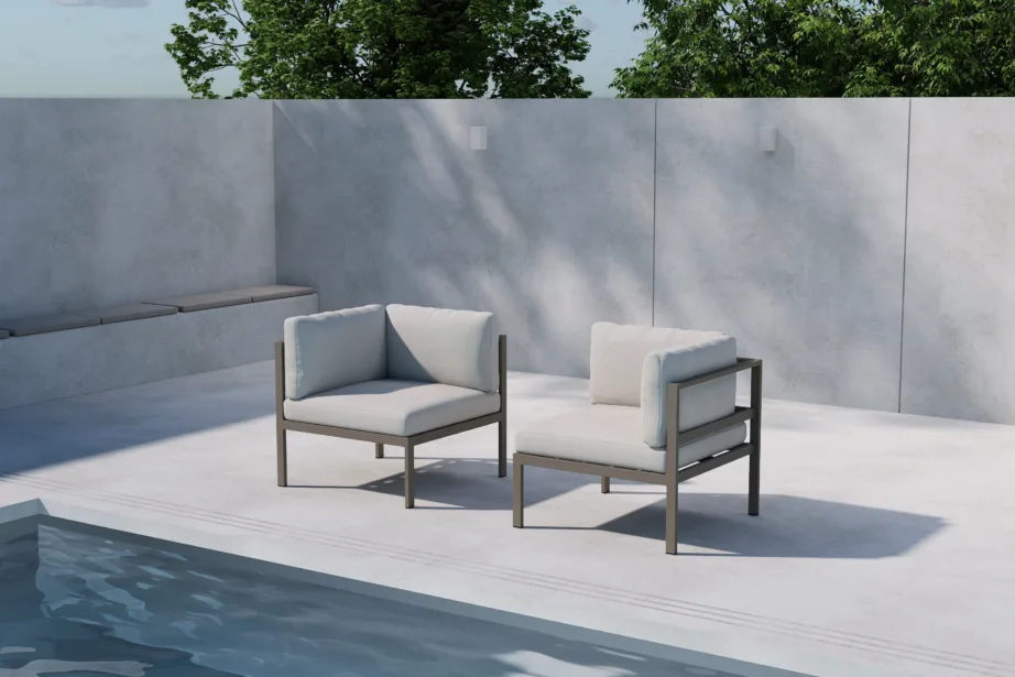 Copacabana nurgamoodul välimööblile (alumiinium, pruun raam, beež olefiinkangas, 65 × 74 × 74 cm), 9383-555 – 13